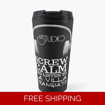 Travel Mug Black La Villa White